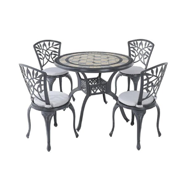 FurnitureOkay Macedon-Athens 5-Piece Cast Aluminium Outdoor Dining Setting
