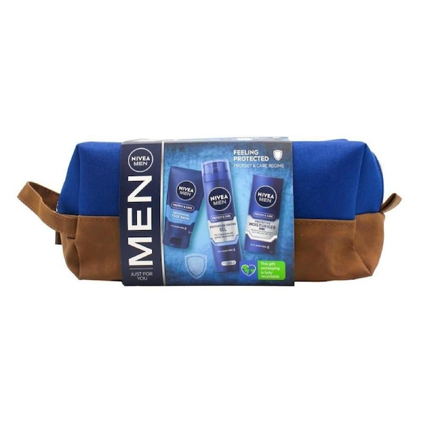 3pc Nivea Men Gift Bag Feeling Protected Mens Essential Skin Facial Care Kit