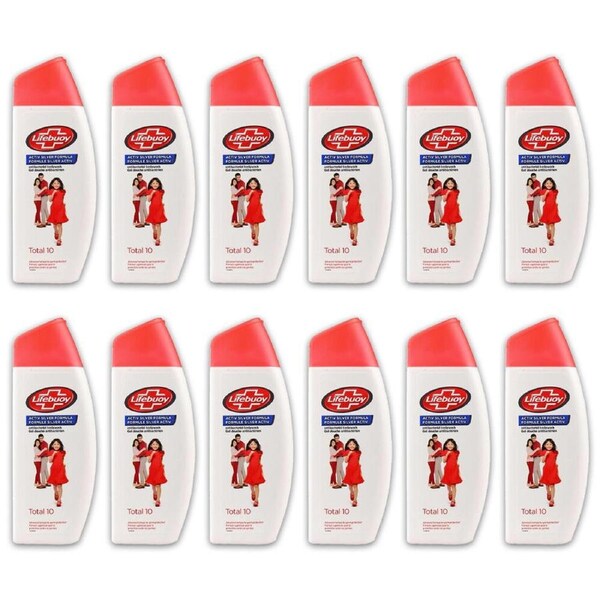12PK Lifebuoy 300ml Antibacterial Body Wash Shower Soap Germ Protection Total 10