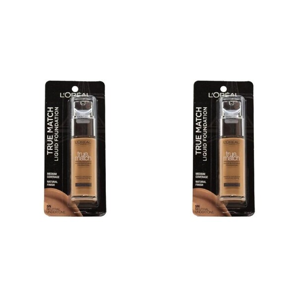 2PK Loreal 30ml Foundation True Match Medium Coverage Natural Finish #5N Carded