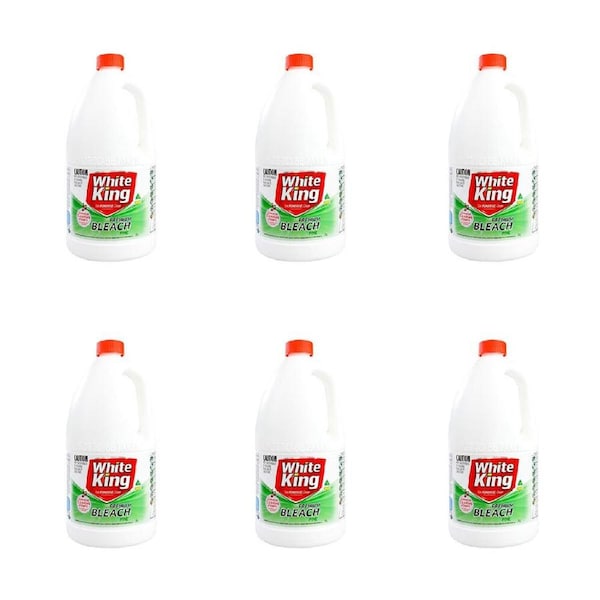 6PK White King 2L Premium Bleach Pine Kitchen/Bathroom Toilet Cleaning Liquid