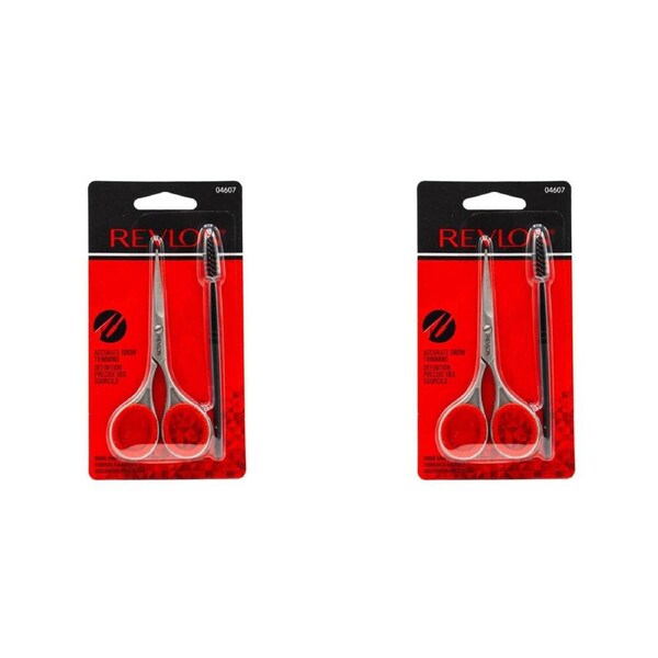 4pc Revlon Brow Trimming Women Cosmetic Makeup Tool Shaping Scissors & Brush