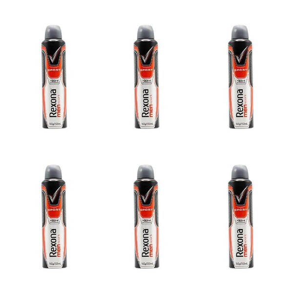 6PK Rexona 145g/250ml Deodorant Men Sport Antiperspirant Protection Body Spray
