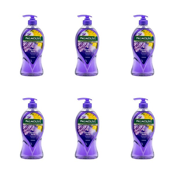 6PK Palmolive 750ml Aroma Sensations Shower Gel Skin/Body Wash Absolute Relax
