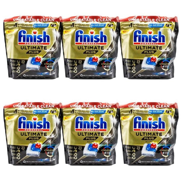 150pc Finish Powerball Ultimate Plus Dishwashing Detergent Plate/Glass Cleaner