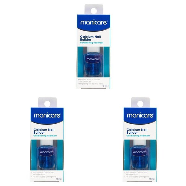 3PK Manicare 12ml Calcium Nail Builder Conditioning Treatment Manicure Pedicure