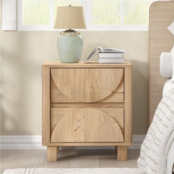 BYRON Bedside Table with 2 Drawers for Bedroom Living Room
