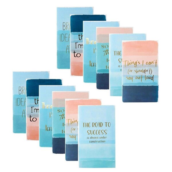 2x 6pc LVD Sayings Notebooks Journal/Diary Office Writing Stationery 10.5x18cm