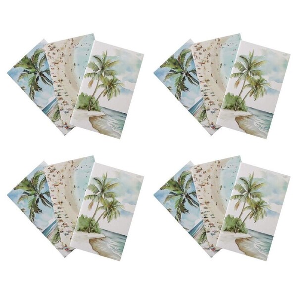 4x 3pc LVD Coastal Notebooks Journal/Diary Office Writing Stationery 10.5x18cm