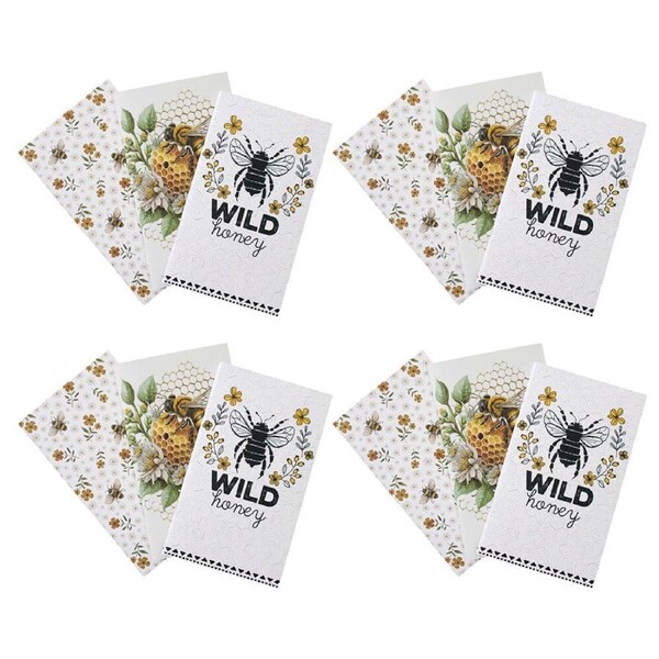4x 3pc LVD Bees Notebooks Journal/Diary Office Writing Stationery 10.5x18cm