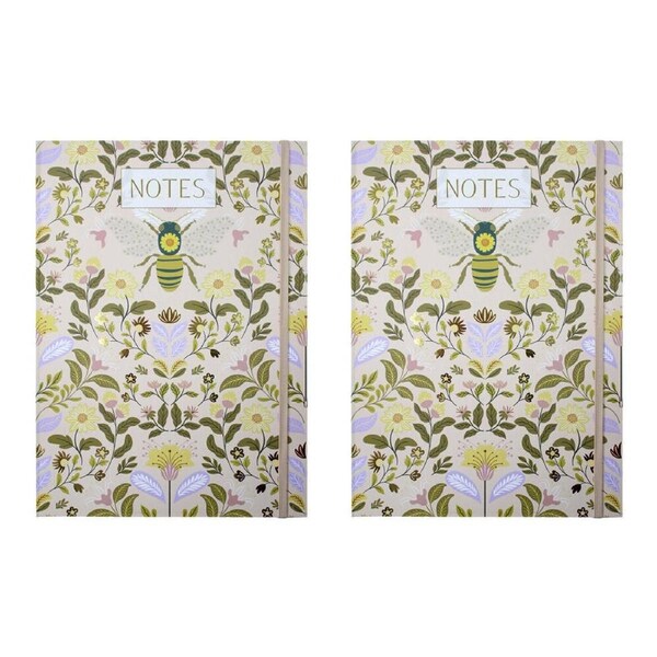 2PK LVD Bee Folk A4 Padfolio Memo/Noted Pad Office Writing Stationery 22x30cm