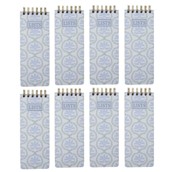 8PK LVD Vintage List Pad Listing/Memo Notepad Paper Writing Stationery 8.5x23cm