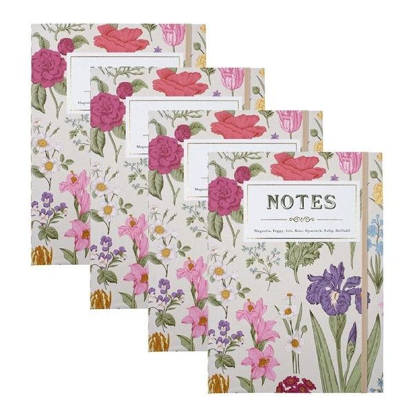 4PK LVD Botany A4 Padfolio Memo/Noted Pad Office Writing Stationery 22x30cm