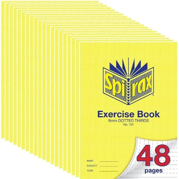 Spirax 101 Exercise Book Dotted Thirds 9mm 70gsm 48 Page A4 20 Pack