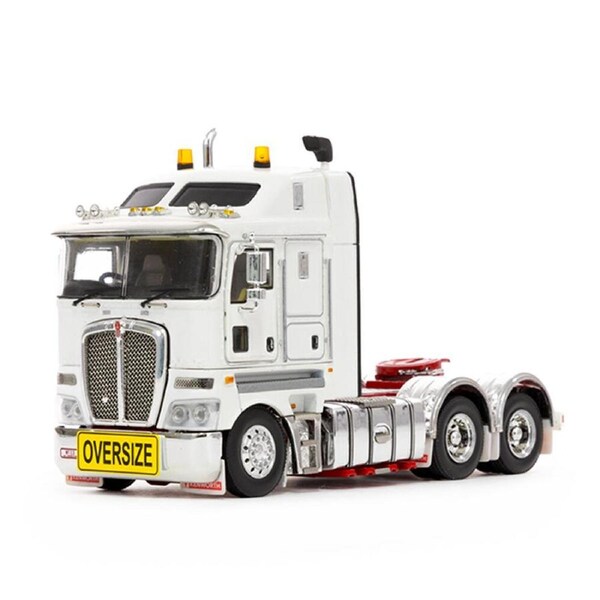 Drake 1:50 Scale Kenworth K200 2.3M Cabin Truck White With Red Chassis Model Toy