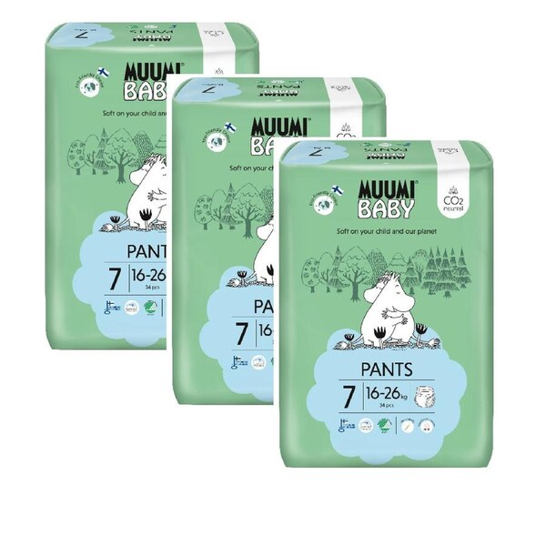 Muumi Nappy Pants Size 7 XL 16-26kg (3x34) Carton of 102