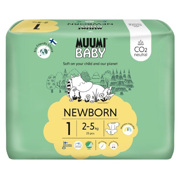 Muumi Nappies Size 1 Newborn 2-5kg Pack of 25