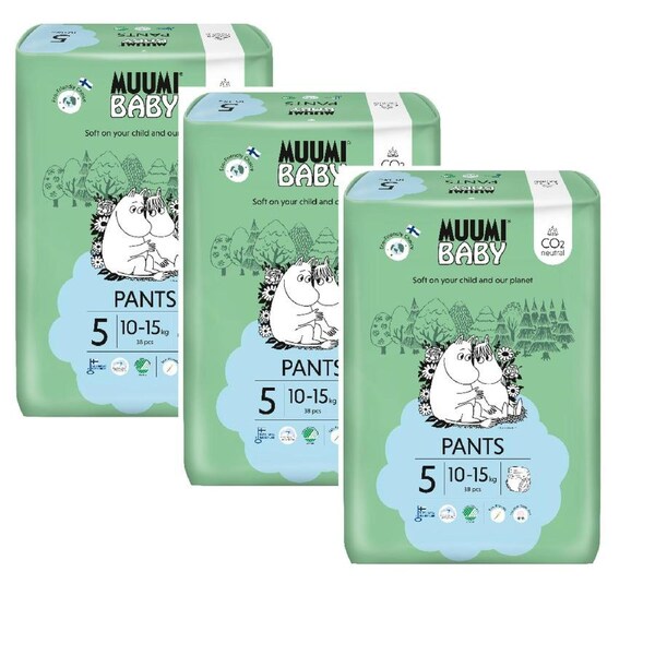 Muumi Nappy Pants Size 5 Maxi Plus 10-15kg (3x38) Carton of 114