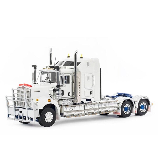 Drake 1:50 Scale Kenworth C509 Sleeper Truck White With Blue Chassis Model