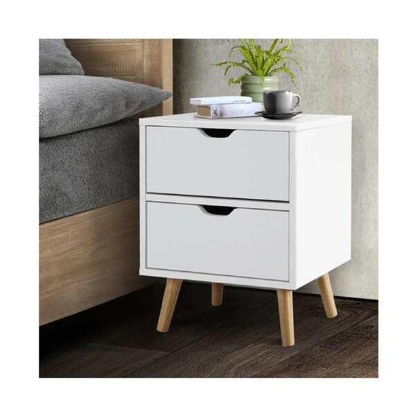 Bedside Tables Drawers Side Table Nightstand White Storage Cabinet Wood
