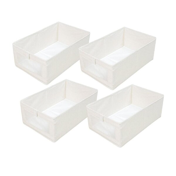 4pcs Visual Window Shirt Organizer Box Clothing Storage Basket Fabric Organizer