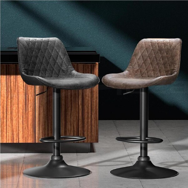 2X Artiss Bar Stools Kitchen Stool Chairs Metal Barstool Black