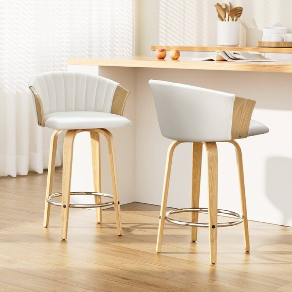 2X Artiss Bar Stools Dining Chairs White