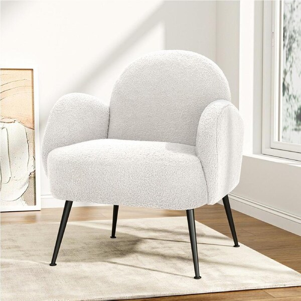 Artiss Armchair Boucle Accent Chairs Charcoal/White White