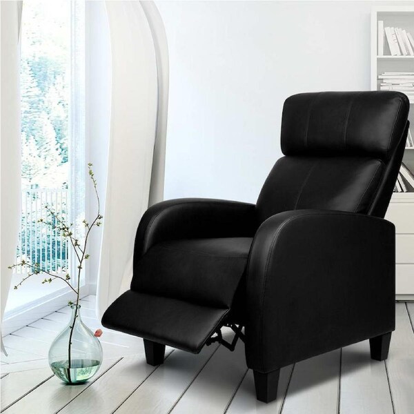 Artiss Recliner Chair Leather Fabric Armchair Lounge Sofa Couch Grey Faux Linen