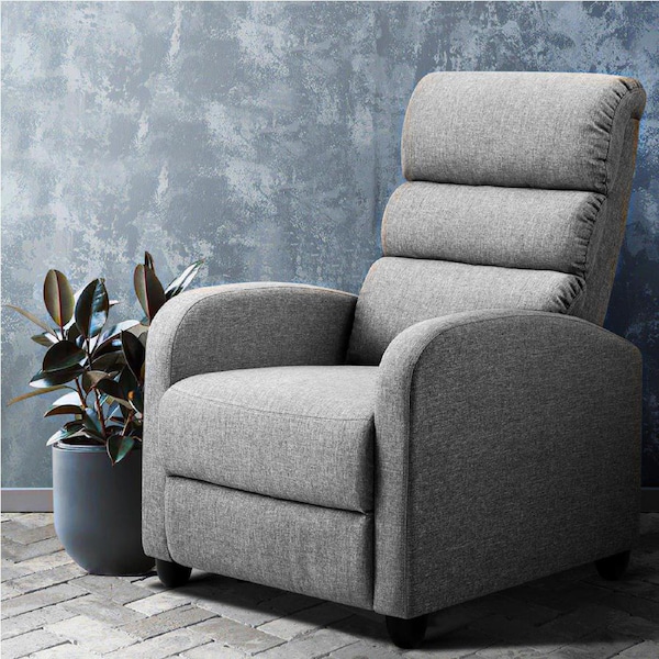 Artiss Recliner Chair Lounge Sofa Fabric Leather Armchair Lounge Sofa Couch Grey Faux Fabric