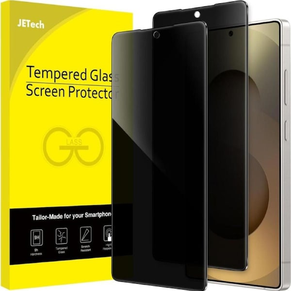 JETech Privacy Screen Protector for Samsung Galaxy S25 Ultra 5G, Anti-Spy Tempered Glass Film, Fingerprint ID Compatible, 2-Pack