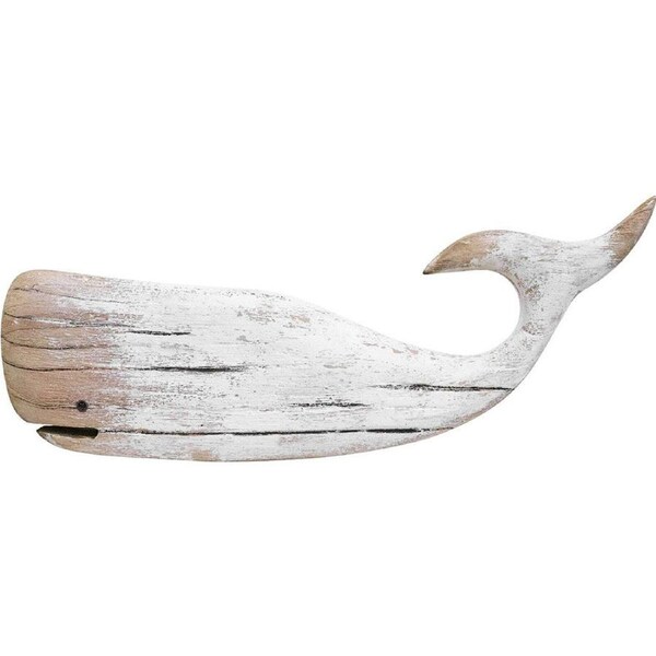 Lavida Whale Lrg Rustic Ornament Beachside Home/Office Display Decor 57x24cm
