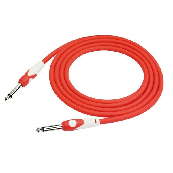 Kirlin 20ft Red Lightgear Instrument Cable with 1/4" Mono Plugs and 20 Gauge CCAM Conductor