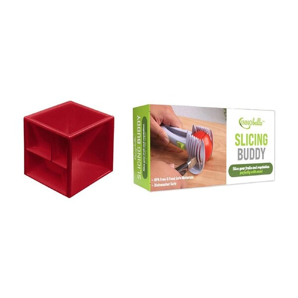 2pc Mighty Chef All-In-One Kitchen Measuring Cube & Innobella Slicing Buddy Set