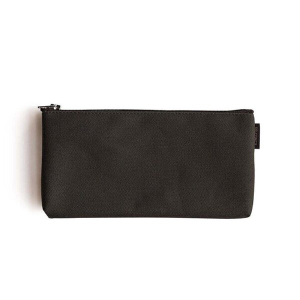 Delfonics Marek Canvas Flat Pencil Case Rectangle Storage Pouch 18.5cm Black