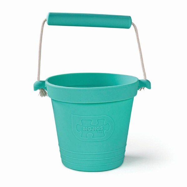 Bigjigs Toys 14cm Activity Bucket Kids/Children Outdoor Toy Eggshell Green 18m+