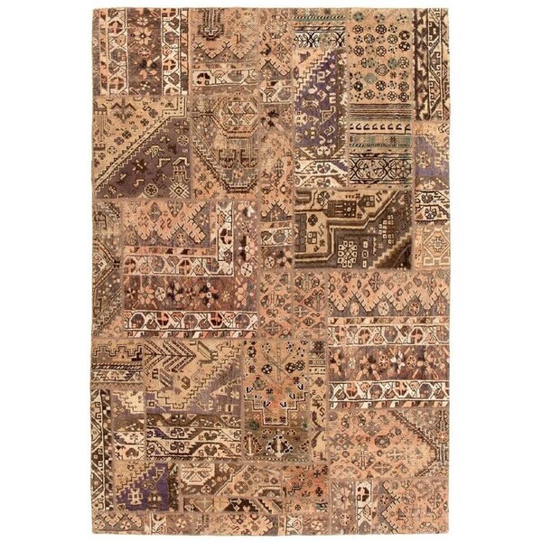 Rug Culture Hand Knotted Persian Patchwork Rectangle Rug Brown 229X159Cm
