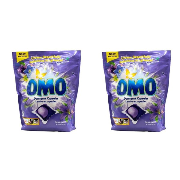 84pc Omo Detergent Stain Removal Laundry Pods/Capsules Lavender & Eucalyptus
