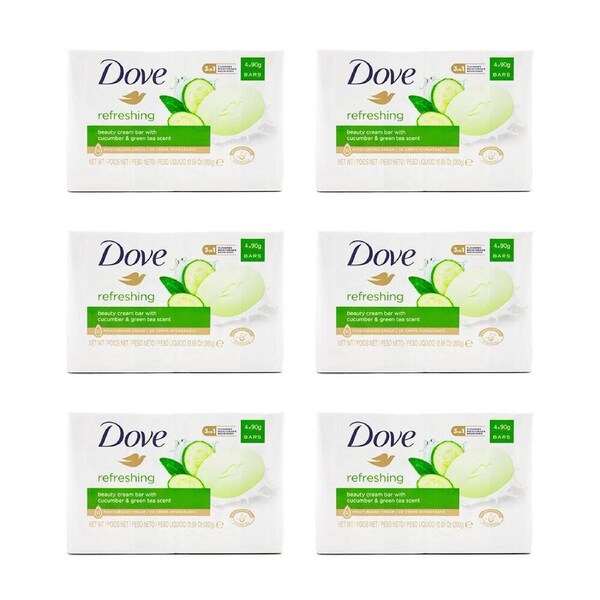 24pc Dove 90g Beauty Cream Bar Soap Refreshing w/ Cucumber & Green Tea Scent