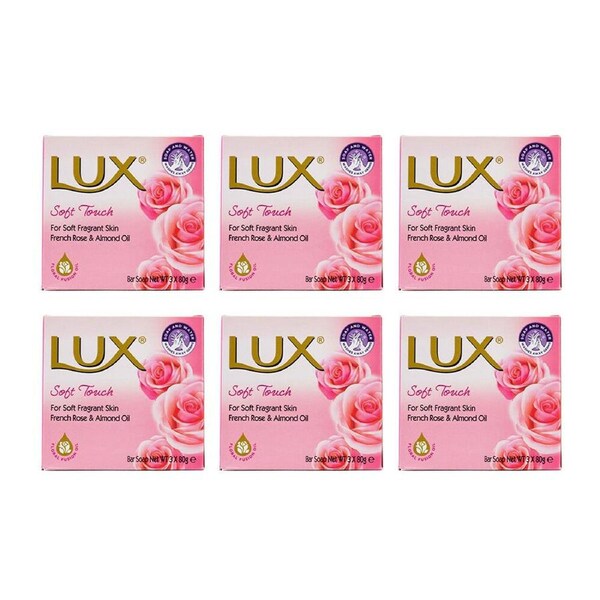 18pc Lux 80g Bar Soap Soft Touch Bathroom Hand Soap French Rose & Almond Oil