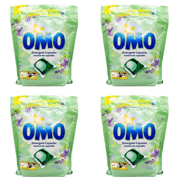 168pc Omo Detergent Laundry Stain Removal Capsules/Pods White Orchid & Mint