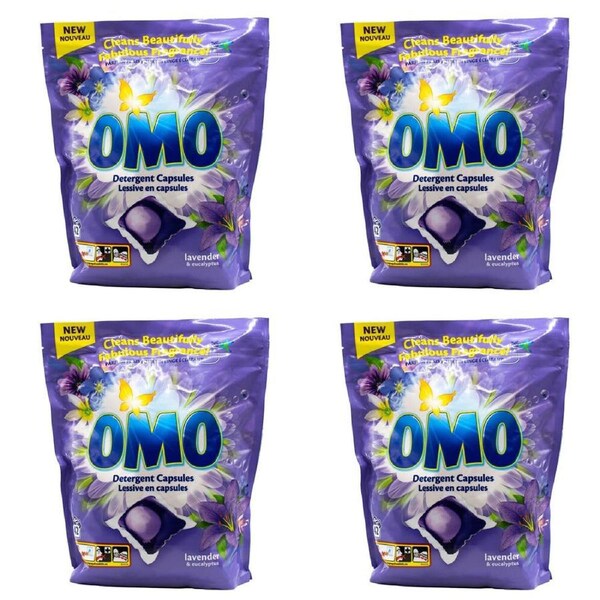 168pc Omo Detergent Stain Removal Laundry Pods/Capsules Lavender & Eucalyptus