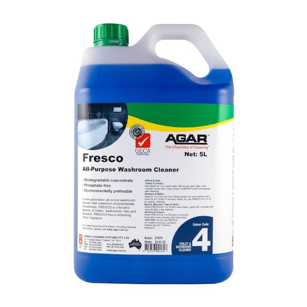 5Lt Agar Fresco washroom cleaner for showers toilets and ceramic tiles