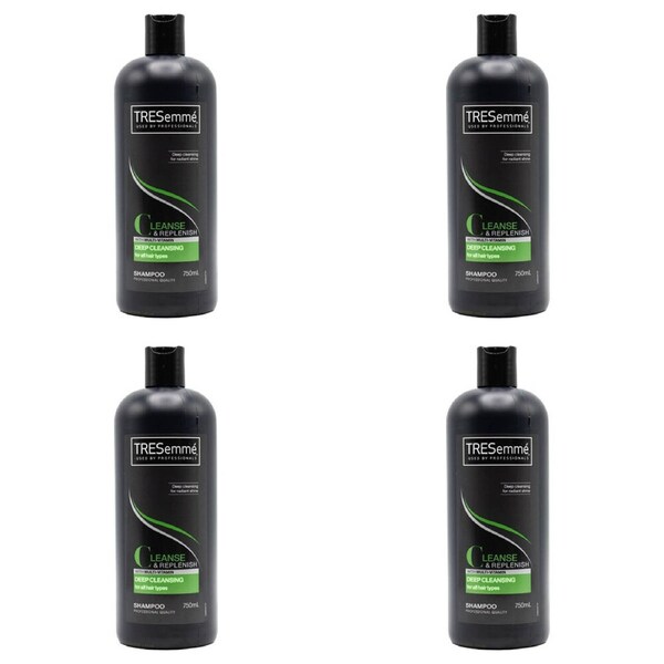 4PK Tresemme 750ml Hair/Scalp Care Shampoo Cleanse & Replenish w/ Multi Vitamin