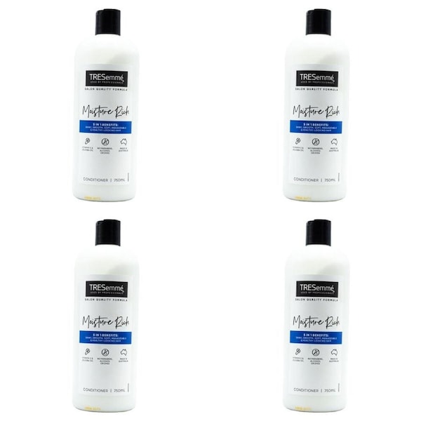 4PK Tresemme 750ml Conditioner Moisture Rich w/ Vitamin E For Dry Damaged Hair