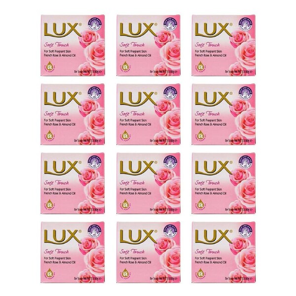 36pc Lux 80g Bar Soap Soft Touch Bathroom Hand Soap French Rose & Almond Oil