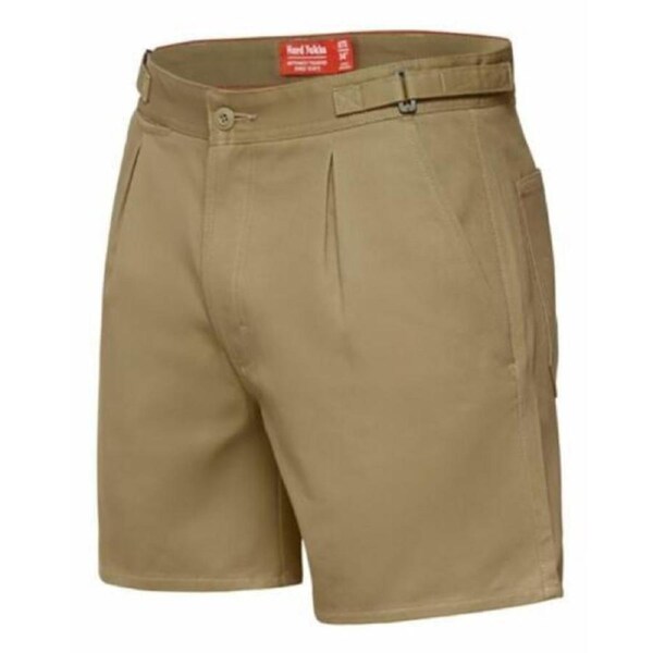 Hard Yakka Cotton Drill Utility Shorts Zip Fly Y05501 - Khaki - 112 Stout 107S