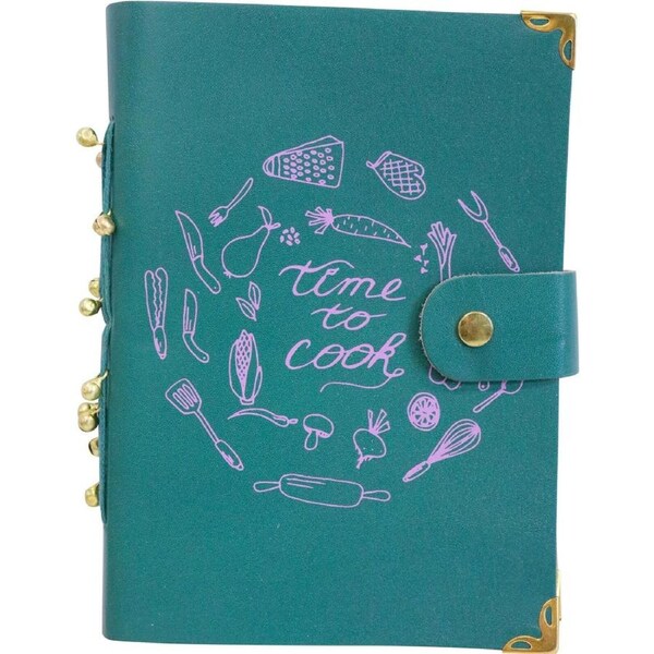 LVD Leather Note Book Time To Cook Stylish Hard Cover Journal/Diary 18x13cm