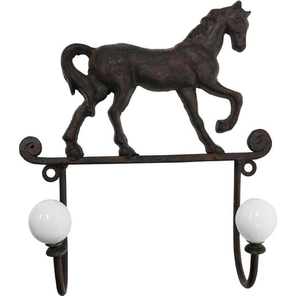LVD Metal Double Horse Hook Decorative Home Decor Organisation 18.5x21cm