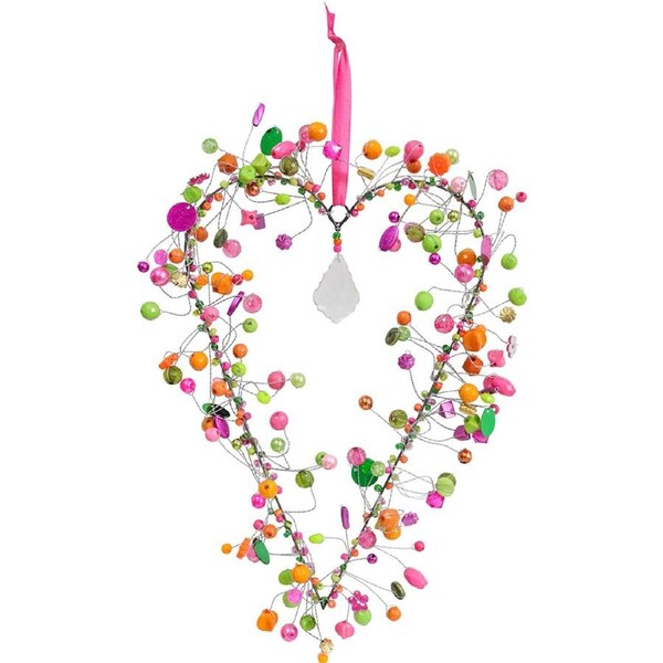 LVD Beaded Heart Xl Fairytale Decorative Hanging Sculpture Home/Lounge Decor